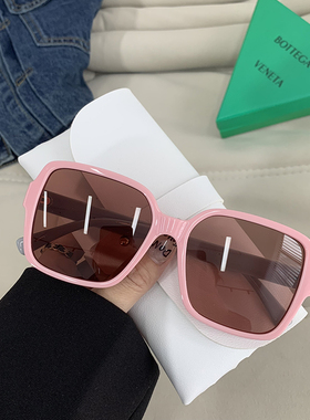 夏季大框方形墨镜女果绿色太阳镜