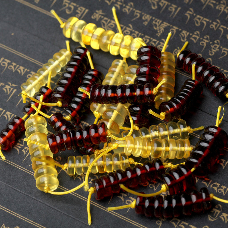 天然血珀隔片金珀垫片单颗琥珀蜜蜡算盘珠6配珠菩提配饰手串8散珠,淘宝优惠券,粉丝福利购,淘宝优惠卷