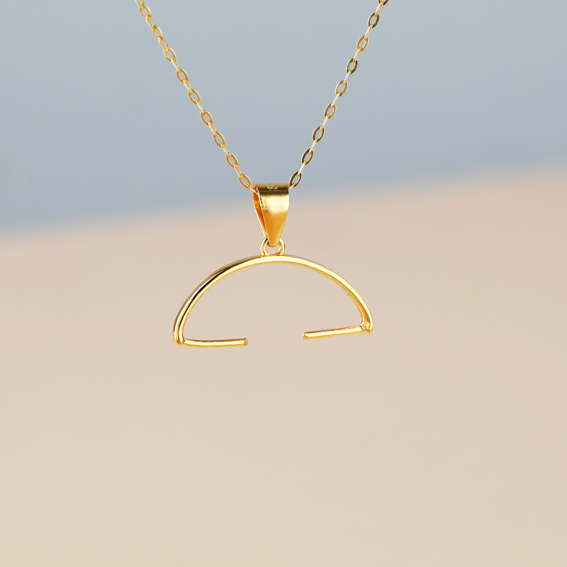 S925纯银扣项链卡扣女宝石吊坠扣绿松石桶珠扣头项坠扣银夹扣diy - 图2