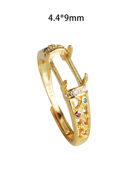 纯银戒指空托DIY镶嵌翡翠戒托