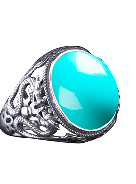 纯银s92514*18镶嵌绿松石