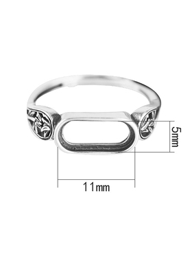 铂银满楼925银戒指空托镶嵌翡翠