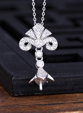 吊坠纯银蜜蜡珍珠镶嵌绿松石