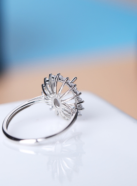 戒指空托开口铂银满楼925银