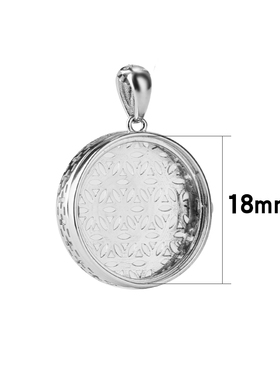 纯银吊坠空托镶嵌翡翠香囊吊坠女