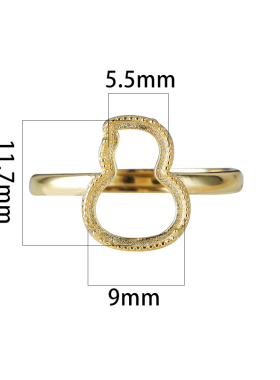 纯银戒指空托翡翠镶嵌葫芦戒托