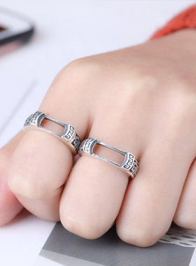 纯银戒指空托铂银满楼925银镶嵌