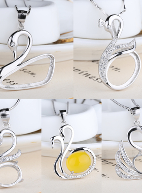 s925镶嵌蜜蜡琥珀女款吊坠空托