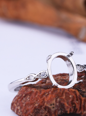 s925纯银戒指空托女绿松石