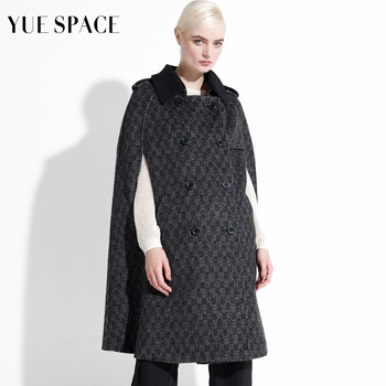 YUESPACE wool cape coat sleeveless women’s ດູໃບໄມ້ລົ່ນແລະລະດູຫນາວ woolen coat ວ່າງກາງ-length ຄົນອັບເດດ: ເຕົ້ານົມສອງເທົ່າ