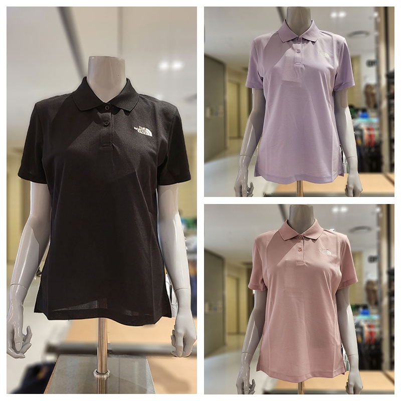 THE NORTH FACE/北面韩国代购24夏女士翻领POLO短袖T恤NT7PQ30-图0