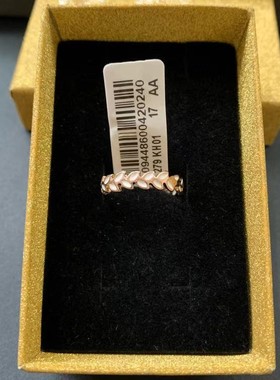 17号玫瑰金色光亮戒指指围53mm皓石女戒欧美手饰精工饰品时尚新品