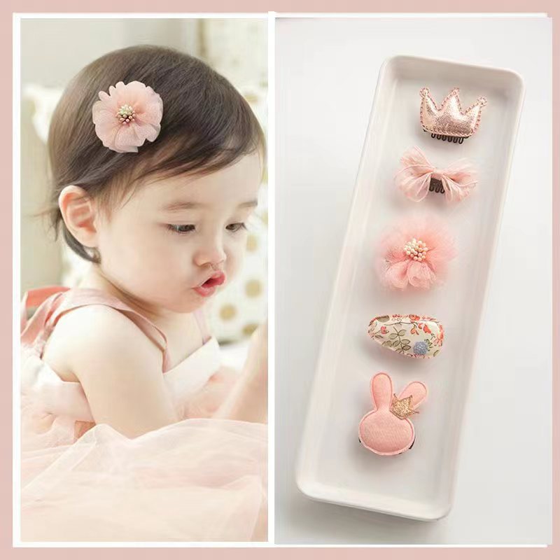 婴儿发夹小号汗毛夹可爱小蝴蝶结迷你宝宝发夹不伤发头饰 - 图0