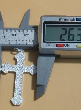 足银999十字架吊坠纯银项链男女款十字架挂件
