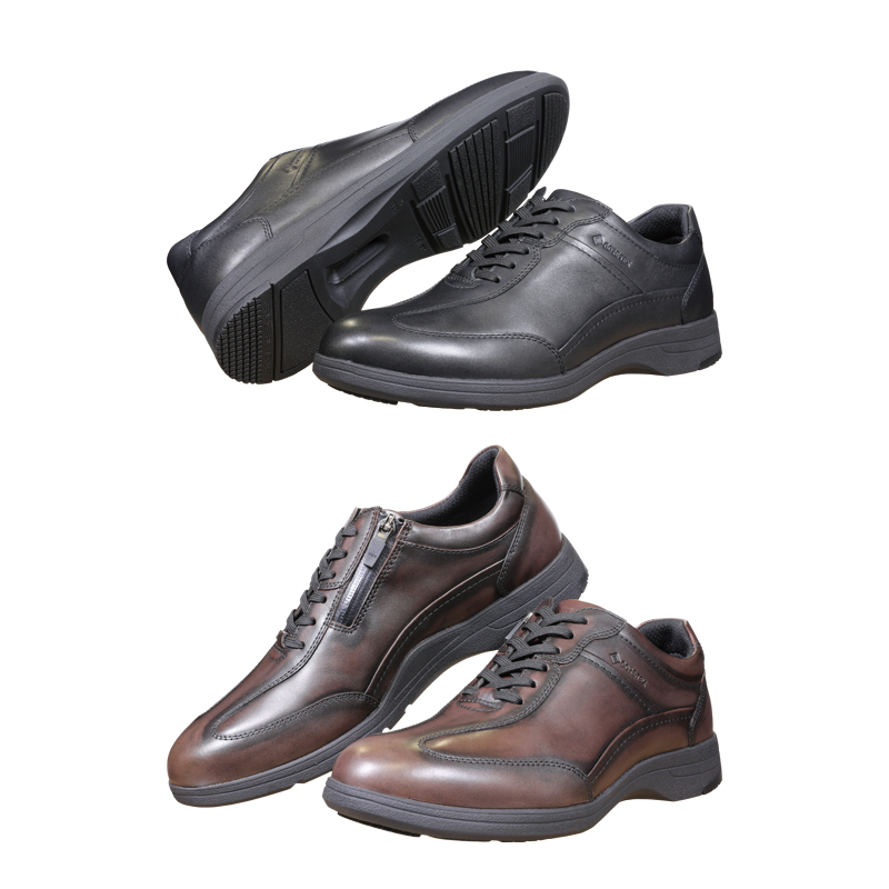 REGAL丽格2025新品82JL男士GTX防水宽楦舒适带拉链休闲皮鞋松糕鞋 - 图0