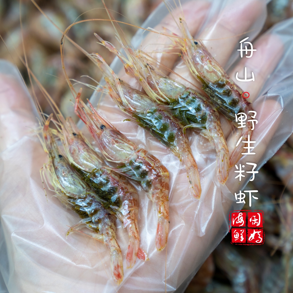 【闹妈】舟山野生海虾带籽虾季节货含籽量70%左右400g/盒[冻发] - 图1