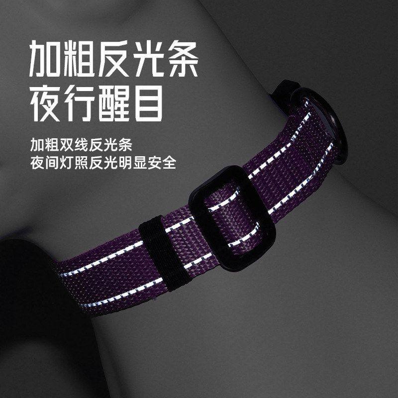 跨境新款宠物项圈防挣脱反光防丢狗狗项圈可调节可刻字宠物牵引绳,淘宝优惠券,粉丝福利购,淘宝优惠卷