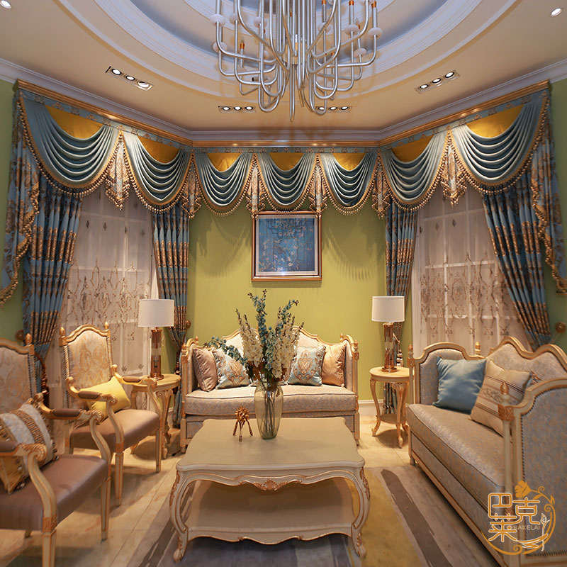 欧式窗帘客厅奢华大气高端美式豪华别墅卧室法式成品高档巴克莱 - 图1
