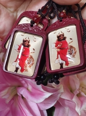 灵缘狐文化 朱砂钟馗吊坠 护身 踢小人 十三年老师手工制作