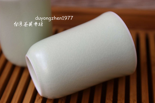 EILONG/宜龙茶具正品老款 仿宋汝窑粉青釉闻香杯茶杯酒杯开片 - 图0