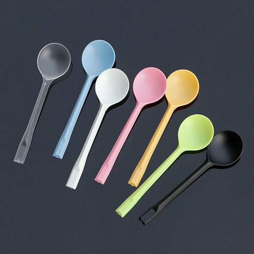 一次性勺子塑料大黄勺冰粉蛋糕甜品稀饭粥汤羹打包外卖商用独立装 - 图1