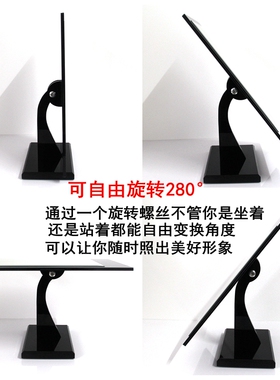 亚克力台式化妆镜子首饰珠宝店宿舍梳妆欧式单面台镜订定制印LOGO