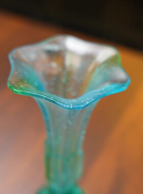 浣月系列琉璃花器蓝绿色琉璃小花瓶L