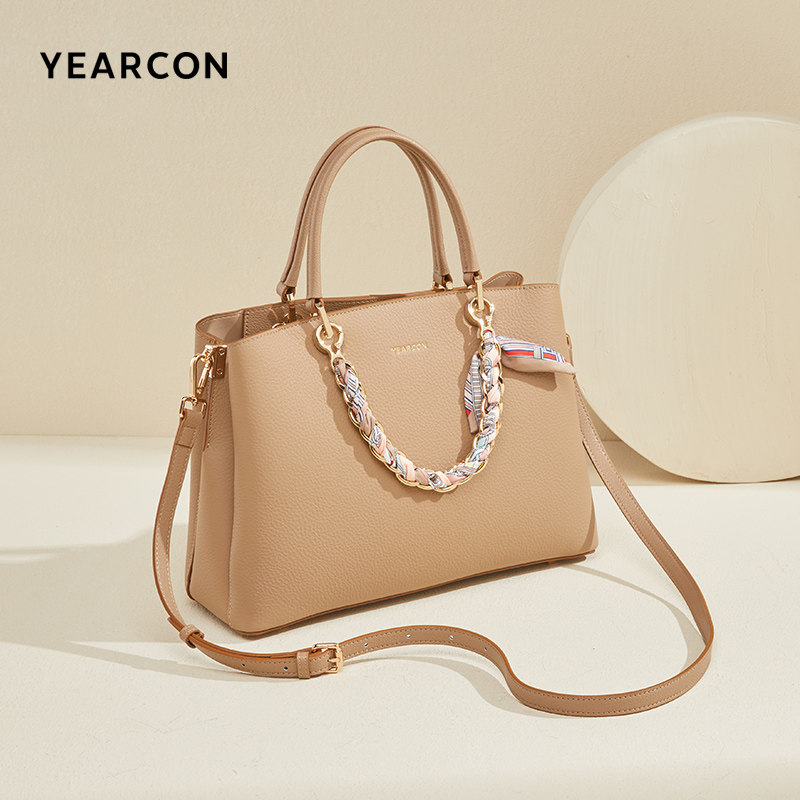 意尔康牛皮手提包高级女式新款妈妈包质感大容量送礼单肩包斜挎包,淘宝优惠券,粉丝福利购,淘宝优惠卷