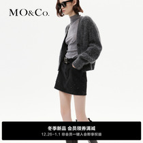 MOCO2023 Winter New Pint With Cotton Wool Lafur Craft Short Sweater Jacket Knitted Cardiovert MBC4CAR012
