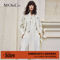 (beautiful Normian wool) MOCO2023 winter new product bifacial great coat jacket MBC4OVC021 with belt