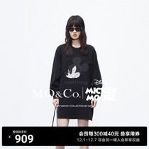 MOCO2023 autumn new products Mickey series Heavy workout sub-light bead sheet embroidered loosewear one-piece dress MBC3DRS056