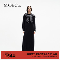 (Cotton Wool X Mountain Cashmere) MOCO2023 Winter New Pint Rear Open Fork Long dress with dress MBC4DRST11