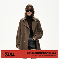 (beautiful Normian wool) MOCO2023 Winter new pint retro coat jacket MBC4OVC009 with belt