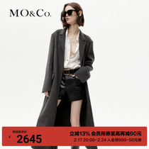 (beautiful Normian wool) MOCO2023 winter new pint hand sewn double face great coat MBC4OVC010 with belt