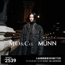 MOCo MUNN Designer Joint Series 2023 Winter New Products Handmade Accessories Denim Jacket Clip Cotton Jacket
