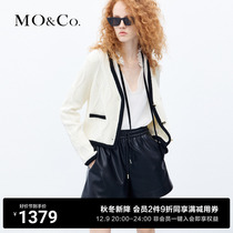 MOCO2023 autumn new product with cotton wool vintage gallows V collar short-cut-knitted sweatshirt MBC3CAR009