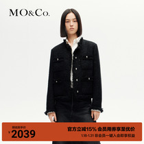 MOCO2023 Winter New Pint Rock Shallots Shiny Slices Coarse hairy edges Short Angle Shoulder Jacket MBC4COT039