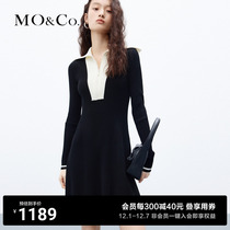 MOCO2023 autumn New products Collider over collars High waist for cashew sweaty wrap Core yarn knit one-piece dress MBC3DRS049