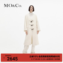 MOCO2023 Winter New Pint Wool Blend Loop Suede V Collar Horn Buttons Long big coat jacket MBC4OVCT01