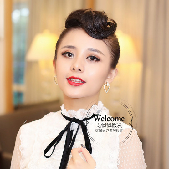 Hairline-covering light natural bangs wig protein silk