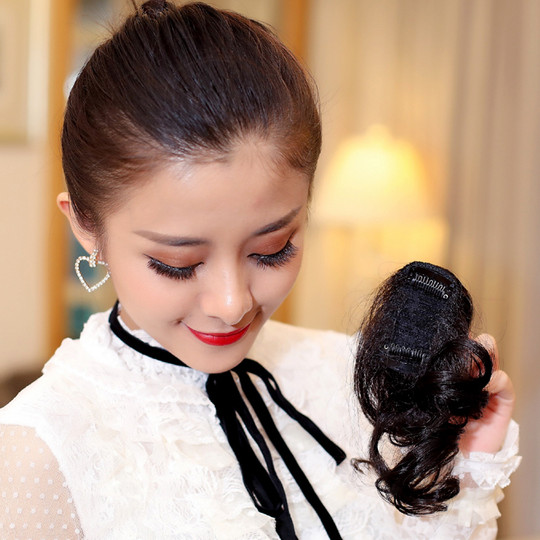 Hairline-covering light natural bangs wig protein silk