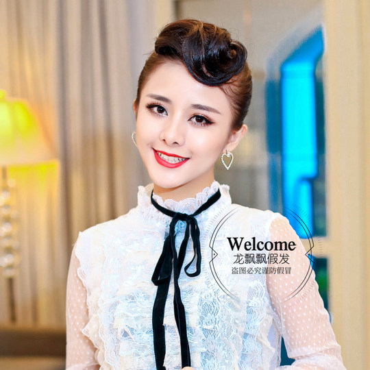 Hairline-covering light natural bangs wig protein silk