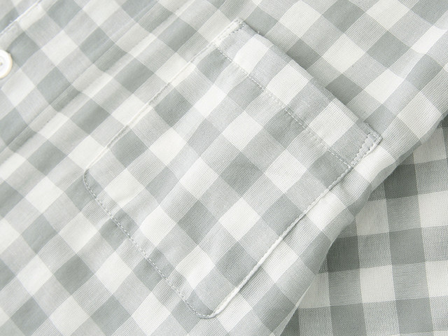 Gauze unprinted style Japanese style plaid plus pajamas ຂະຫນາດ