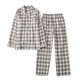 ຝ້າຍບໍລິສຸດແປງ plaid ຄູ່ຜົວເມຍເຄື່ອງນຸ່ງເຮືອນແບບຍີ່ປຸ່ນ
