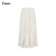 Fano ບັນຍາກາດຝຣັ່ງ chiffon skirt ສໍາລັບແມ່ຍິງ 2026 summer lace ruffled ແອວ elastic skirt ຍາວ