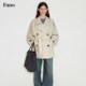 Fan Luo classic modern double breasted drape short windbreaker