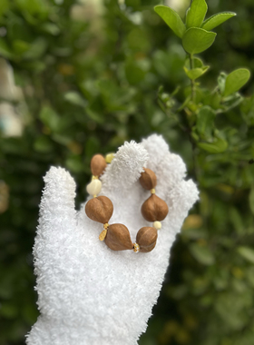 姬宝爱心核桃原创单圈手链搭配菱镁矿貔貅珠坨骨文玩佛珠手串