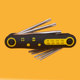 Portable folding hexagonal wrench set of eight pieces, folding hexagonal torx screwdriver