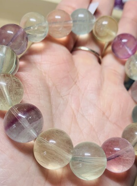 天然水晶彩莹石手串多样性