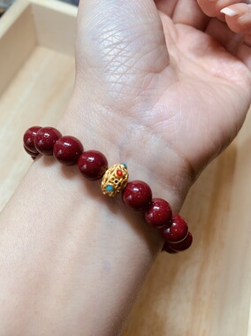 天然紫金砂高含量手串女款单圈